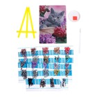 Алмазная мозаика с частичным заполнением на подставке «Кот в цветах», 13 х 19 см, картон - Фото 3