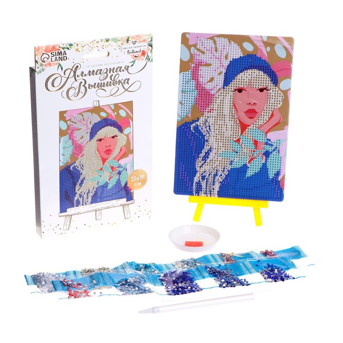 Алмазная мозаика с частичным заполнением на подставке «Модница» 13х19 см - Фото 1