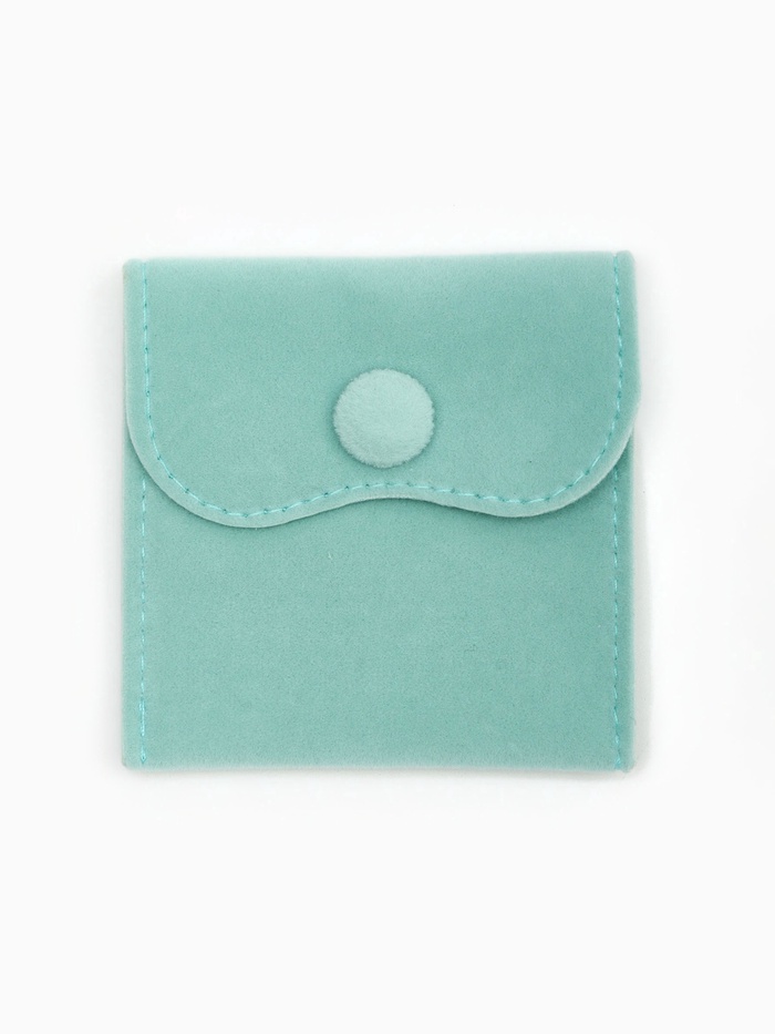 Конвертик для украшений бархатный, 7×7 см, фасовка 10 шт., бирюзовый - Фото 1