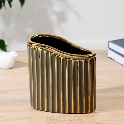 Ваза «Эраст», h=18 см, керамика, серая