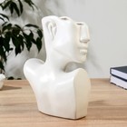 Ваза «Изящный профиль», h=28 см, керамика, белый - фото 24368243