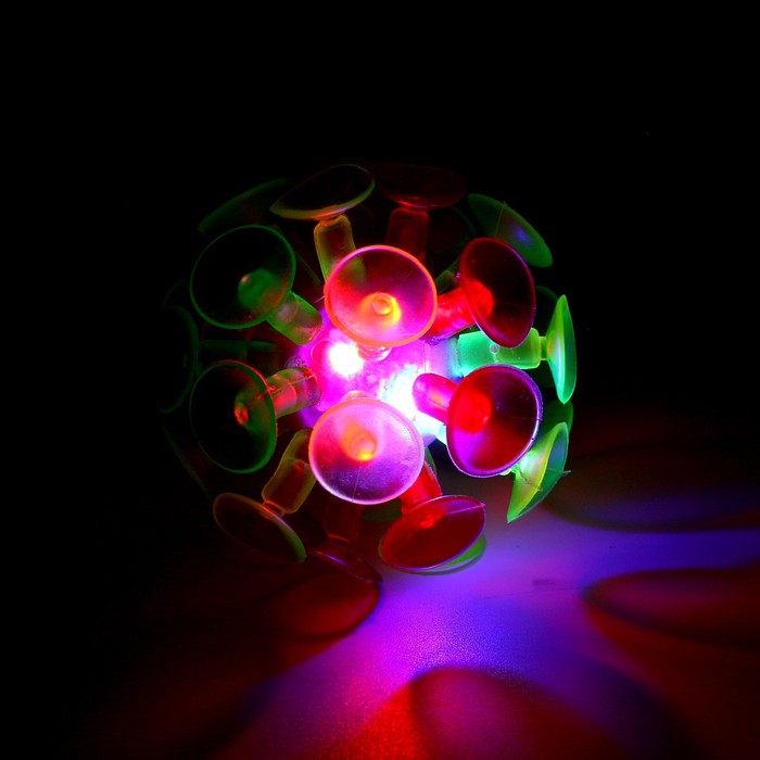 Мяч световой «Котик», липучки, цвета МИКС, в шоубоксе - фото 1885347282