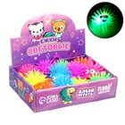 Мяч детский резиновый ёжка световой «Зверята», цвета МИКС, в шоубоксе - Фото 6