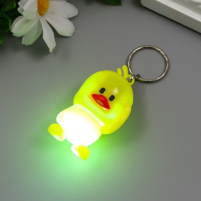 Фонарик свет на кольце "Цыплёнок" мигает МИКС 5,5х3х2,8 см