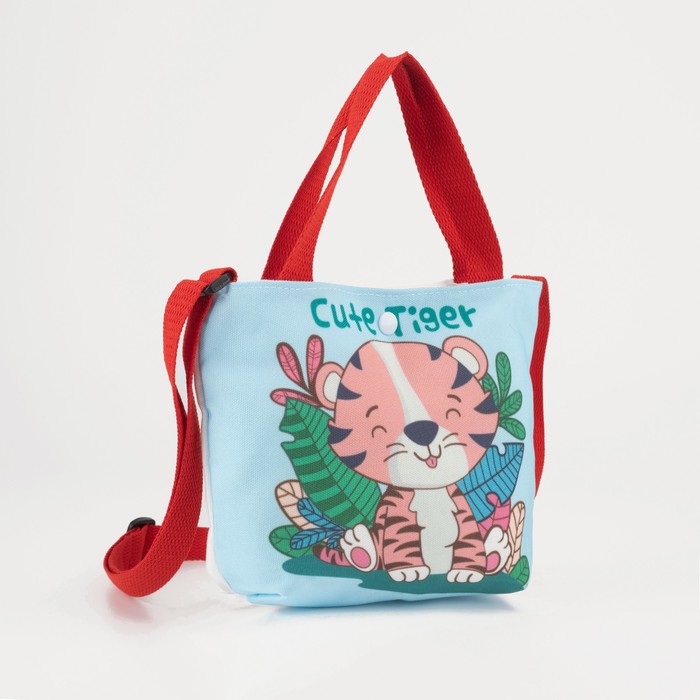 Сумка детская на кнопке, цвет голубой - Фото 1