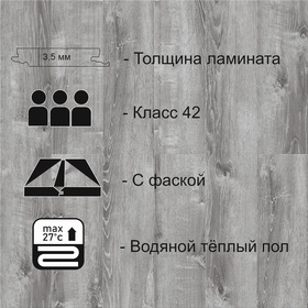 Водостойкий ламинат SPC CronaFloor NANO ZH-81133-2 Дуб Лондон 42кл. 1200х180х3,5 2,16 м2