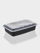 Контейнер одноразовый с крышкой, 830 мл, пластик, чёрный - Фото 1