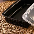 Контейнер одноразовый с крышкой, 830 мл, пластик, чёрный - Фото 2