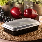 Контейнер одноразовый с крышкой, 830 мл, пластик, чёрный - Фото 6