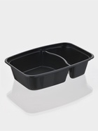 Контейнер одноразовый с крышкой, пластик, 830 мл, 2 секции, чёрный - Фото 2