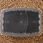 Контейнер одноразовый с крышкой, пластик, 830 мл, 2 секции, чёрный - Фото 3