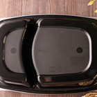 Контейнер одноразовый с крышкой, пластик, 830 мл, 2 секции, чёрный - Фото 4