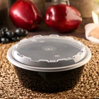 Контейнер одноразовый с крышкой, 950 мл, круглый, пластик, чёрный - Фото 6