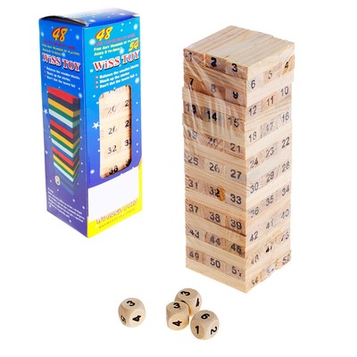 Игра "Разбери поленницу" с цифрами и кубиками