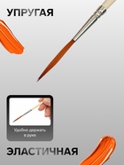 Кисть лайнер для рисования, синтетика, № 2, Calligrata, круглая, деревянная ручка - Фото 2