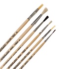 Набор кистей 6 штук Calligrata (круглые: пони №1; белка №3, коза №2,4; плоские: щетина №2,6) ЭКОНОМ - фото 809373441