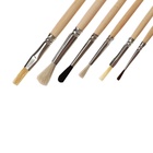 Набор кистей 6 штук Calligrata (круглые: пони №1; белка №3, коза №2,4; плоские: щетина №2,6) ЭКОНОМ - фото 809373442