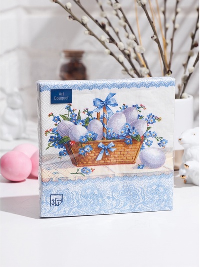 Салфетки бумажные «Пасхальная корзина», 3 слоя, 33х33 см, 20 шт