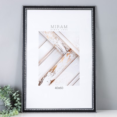 Фоторамка для фото 40×60 см «МИРАМ», пластик, чёрный, (пластиковый экран)