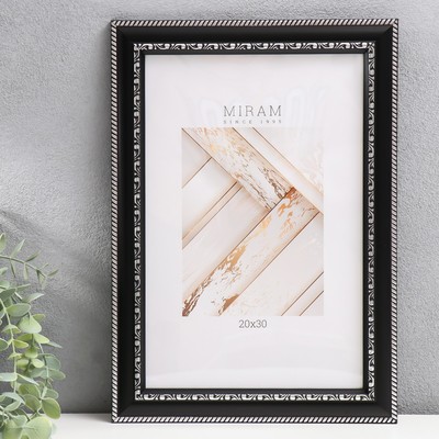 Фоторамка пластик "МИРАМ" 20х30 см чёрный (пластиковый экран)