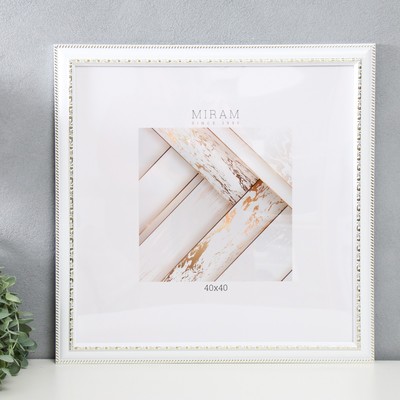 Фоторамка для фото 40×40 см «МИРАМ», пластик, белый, (пластиковый экран)