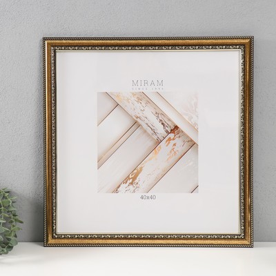 Фоторамка для фото 40×40 см «МИРАМ», пластик, золото, (пластиковый экран)