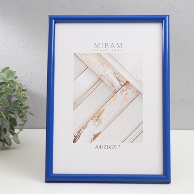 Фоторамка для фото 21×29.7 см, (A4) Gallery, пластик, синий, (пластиковый экран)