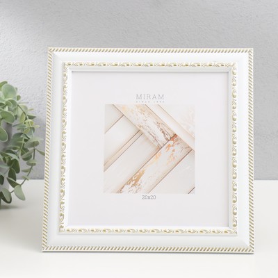 Фоторамка для фото 15×21 см «МИРАМ», пластик, белый, (пластиковый экран)