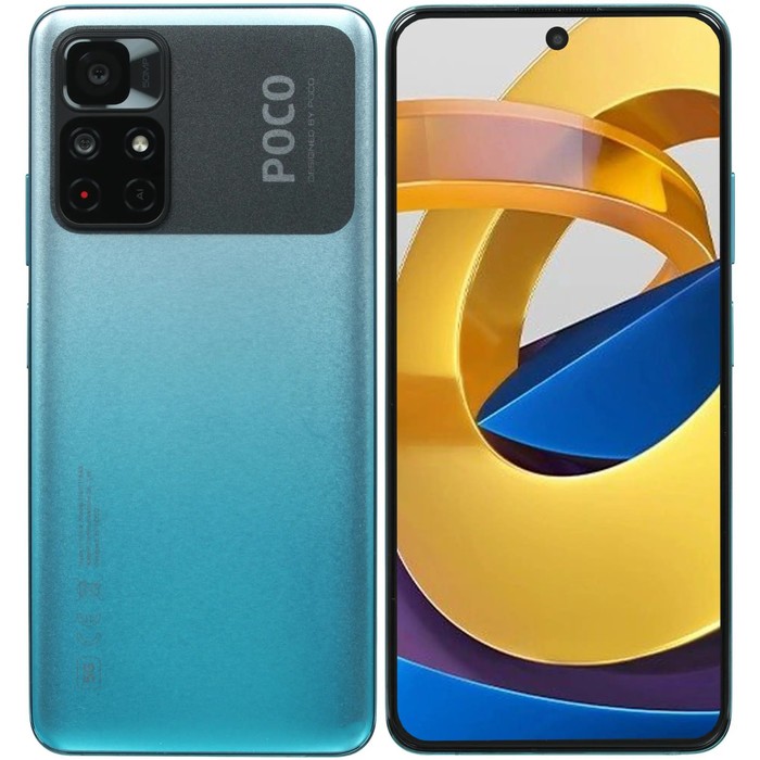 Смартфон Xiaomi POCO M4 Pro 5G NFC RU, 6.6'', IPS, 4Гб, 64Гб, 50 Мп, 16Мп, 5000 мАч, синий
