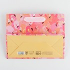Пакет подарочный ламинированный горизонтальный, упаковка, «Фламинго», MS 18 х 23 х 10 см - Фото 4