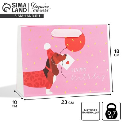 Пакет подарочный ламинированный, упаковка, «Письмо с любовью», MS 18 х 23 х 10 см