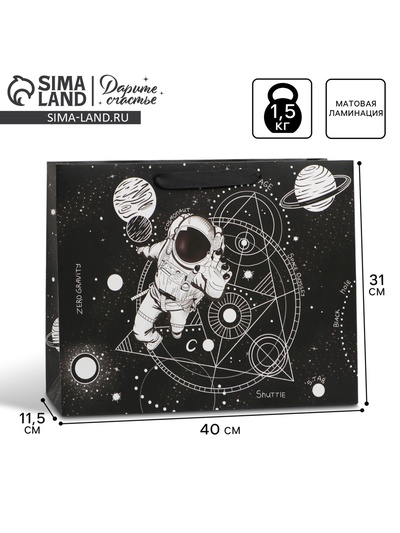Пакет подарочный ламинированный, упаковка, «Galaxy», L 40 х 31 х 11.5 см