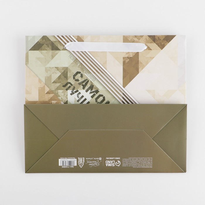 Пакет подарочный ламинированный горизонтальный, упаковка, «Best», ML 27 х 23 х 11,5 см - фото 1908875695