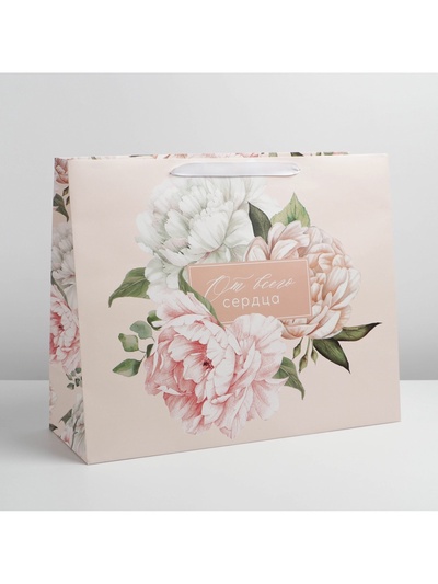 Пакет подарочный ламинированный, упаковка, «Сердце», XL 40×49×19 см