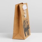 Пакет крафтовый вертикальный «Медведь», S 12 × 15 × 5.5 см - фото 10201963