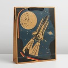 Пакет подарочный крафтовый вертикальный, упаковка, «Космос», L 31 х 40 х 11,5 см - Фото 2