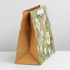 Пакет подарочный крафтовый горизонтальный, упаковка, «Ботаника», ML 23 х 27 х 11.5 см - Фото 3