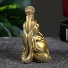 Фигурка гипс «Хотей со слитком», состаренное золото, 7×5×4 см - Фото 2