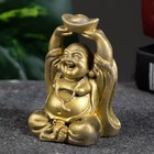 Фигурка гипс «Хотей со слитком», состаренное золото, 7×5×4 см - Фото 4