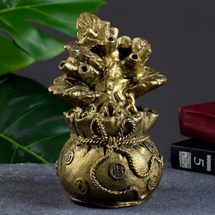 Фигура "Денежное дерево" состаренное золото, 17х11х11см - Фото 1