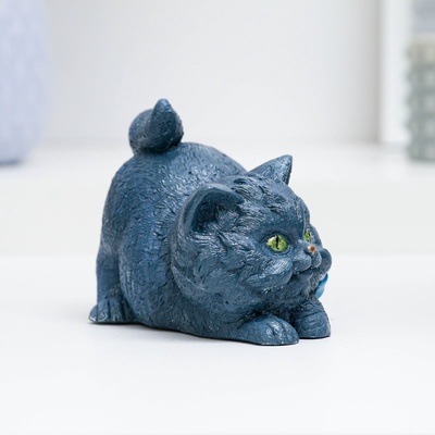 Фигурка гипс «Котёнок с бантом», 12×8×8 см