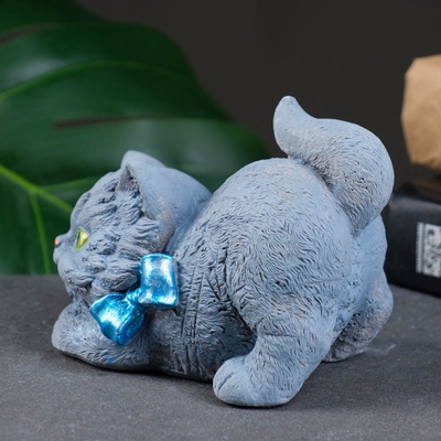 Фигурка гипс «Котёнок с бантом», 12×8×8 см
