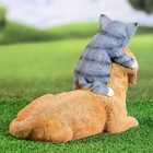 Садовая фигура "Собачка с котиком" 32 см - фото 24012308