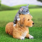 Садовая фигура "Собачка с котиком" 32 см - фото 24012309