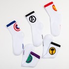 Набор носков Мстители, 5 пар, 25-27 см - фото 21536613