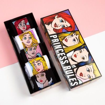Носки детские Princess rules, Disney, набор 5 пар, 23-25 см