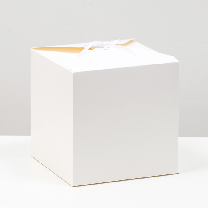 Коробка складная белая, 21 х 21 х 21 см - Фото 1