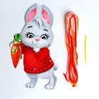 Новогодний набор для творчества. Вышивка пряжей «Новый год! Кролик» на картоне - Фото 4