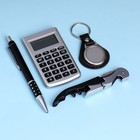 Набор подарочный 4в1 (ручка, калькулятор, брелок, штопор с открывалкой) - Фото 2