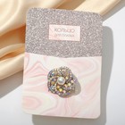 Кольцо для платка "Цветок" с бусиной, цвет радужно-белый в серебре - Фото 3